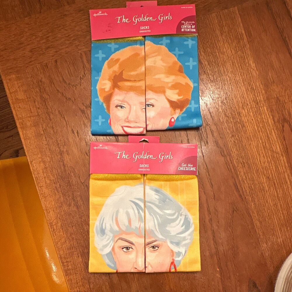 LOT of Hallmark Golden Girls Women’s Crew Socks 2 Pairs One Size Multicolor